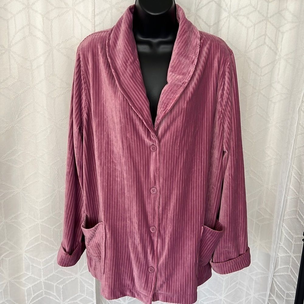 NWOT National Ribbed Long Sleeve Button Darn Cardigan / Loungewear